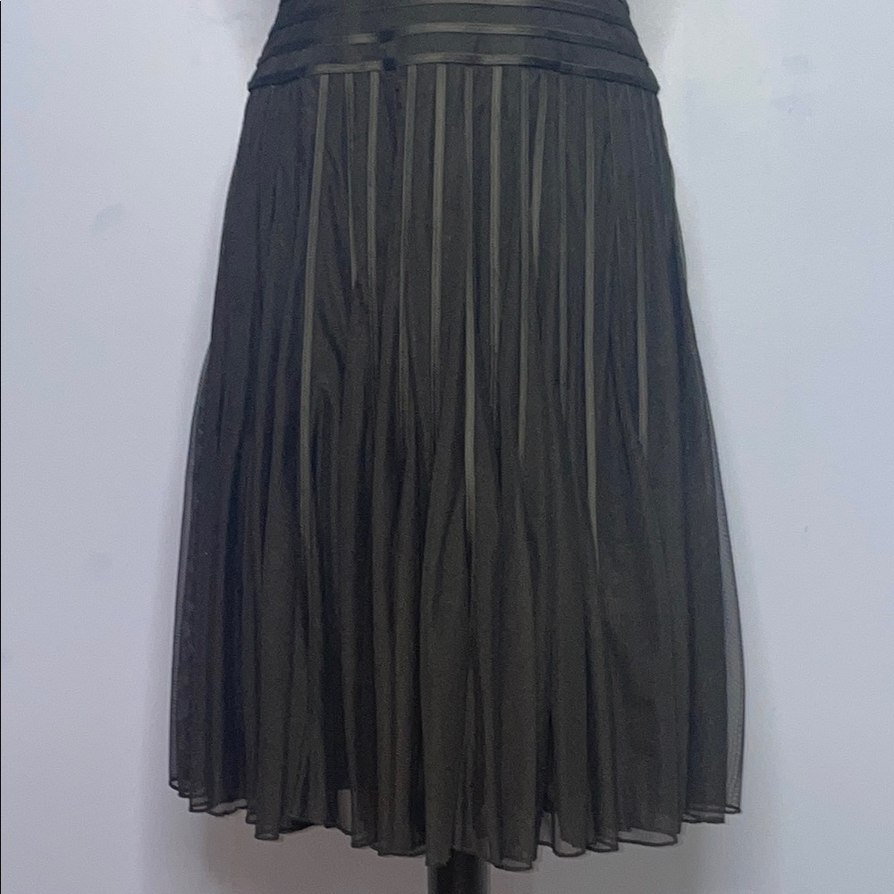 JS Collections Women’s Black Mesh Cap Sleeve Striped Knee Length Dress Size 10 - Picture 5 of 14